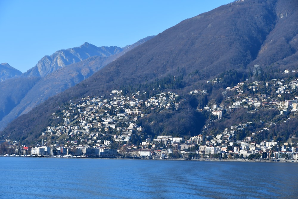 a large body of water surrounded by mountains