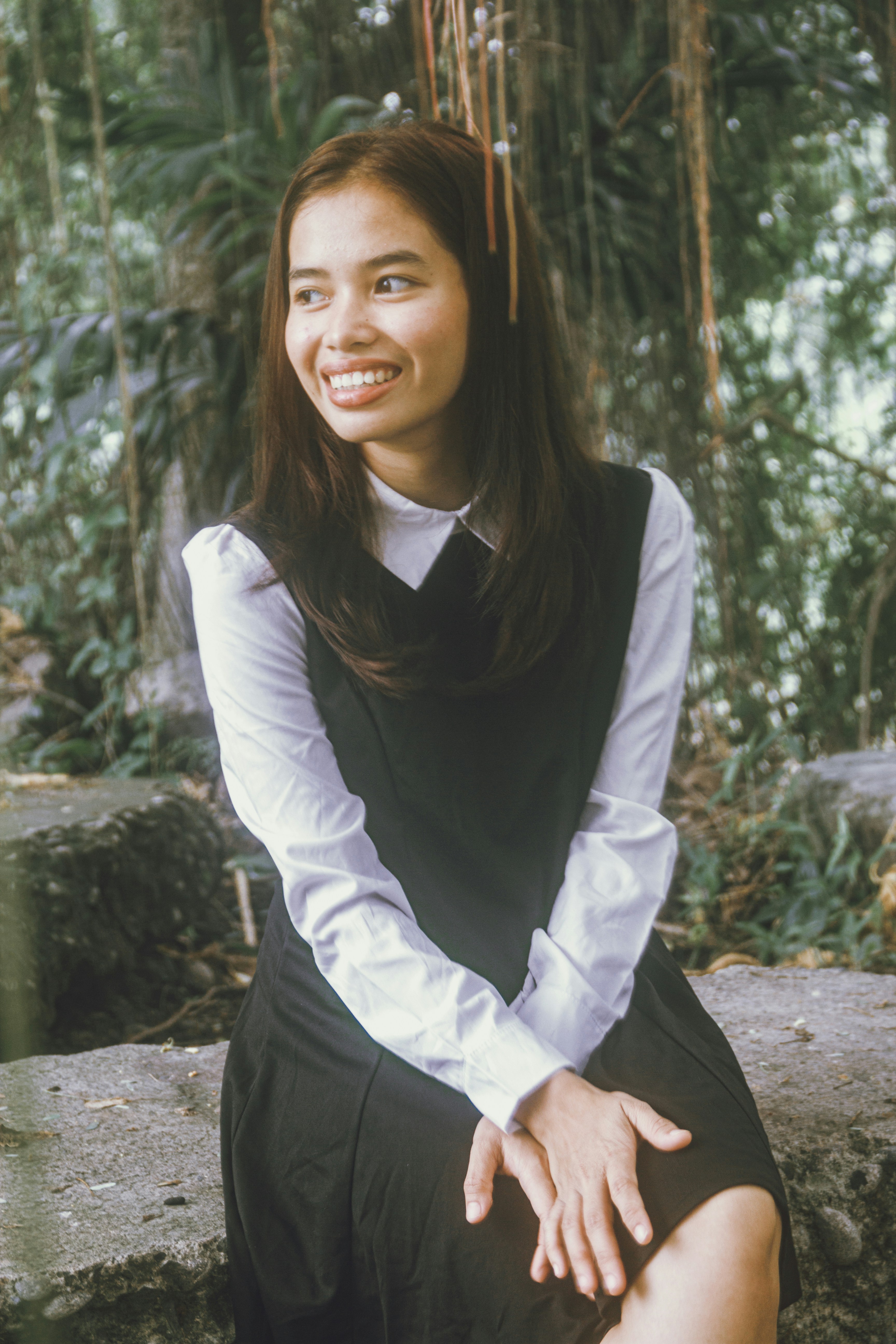 Margaret Sullivan, daughter of a SeniorCare client, smiling outdoors