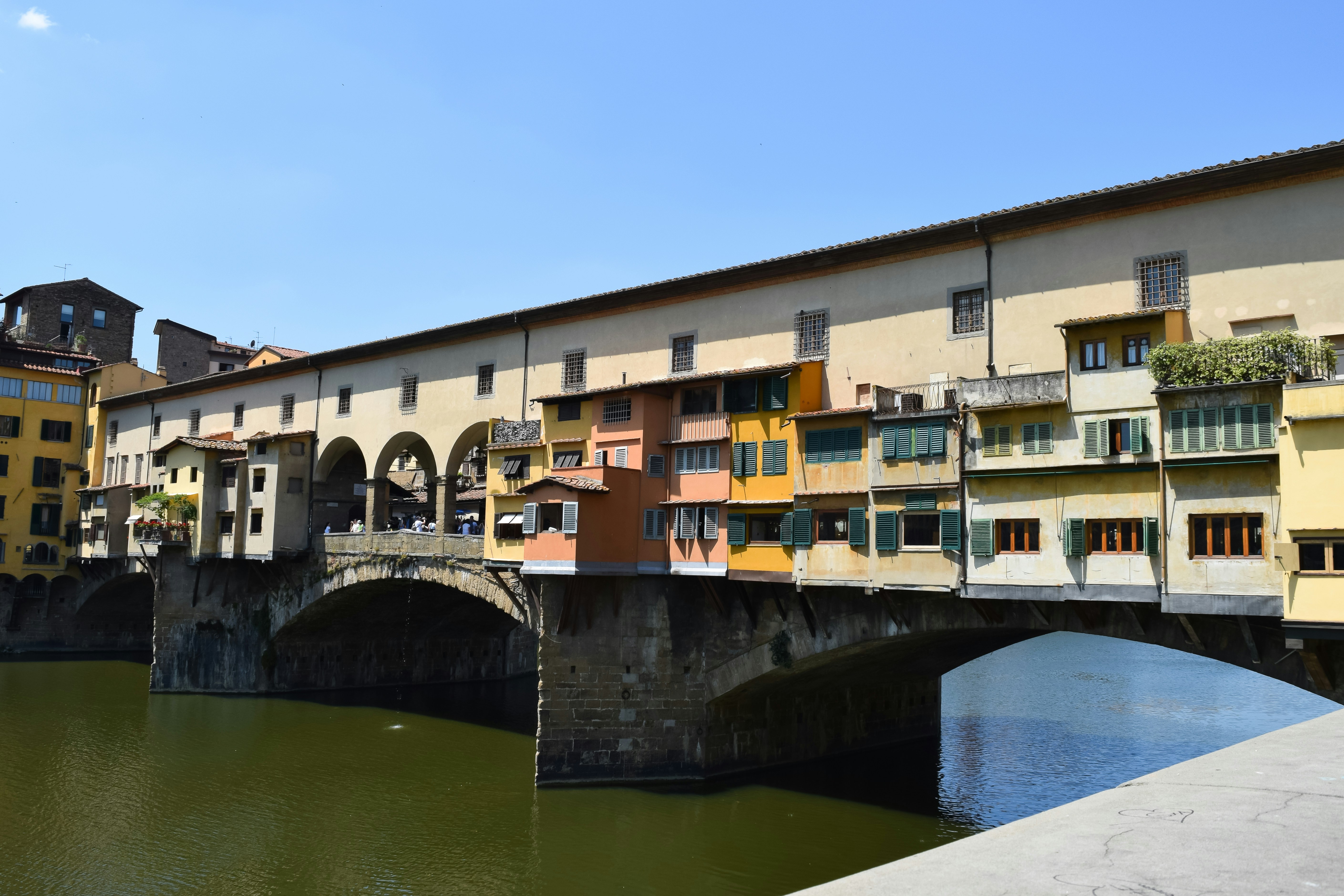 A bridge over a body of water in a city