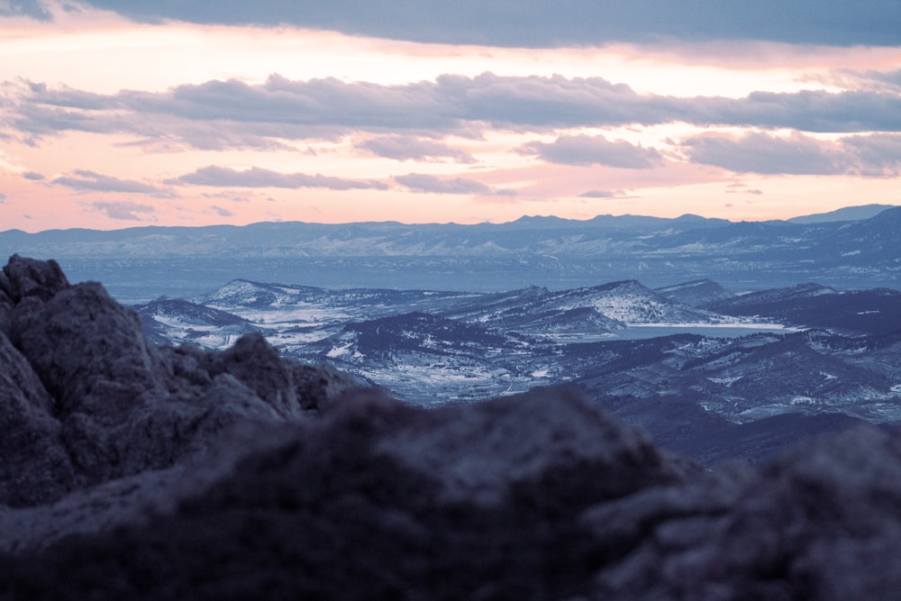 a view of the mountains from a high point of view