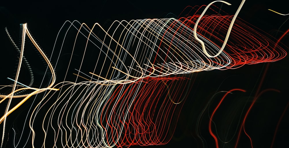 a blurry photo of a long exposure of lights