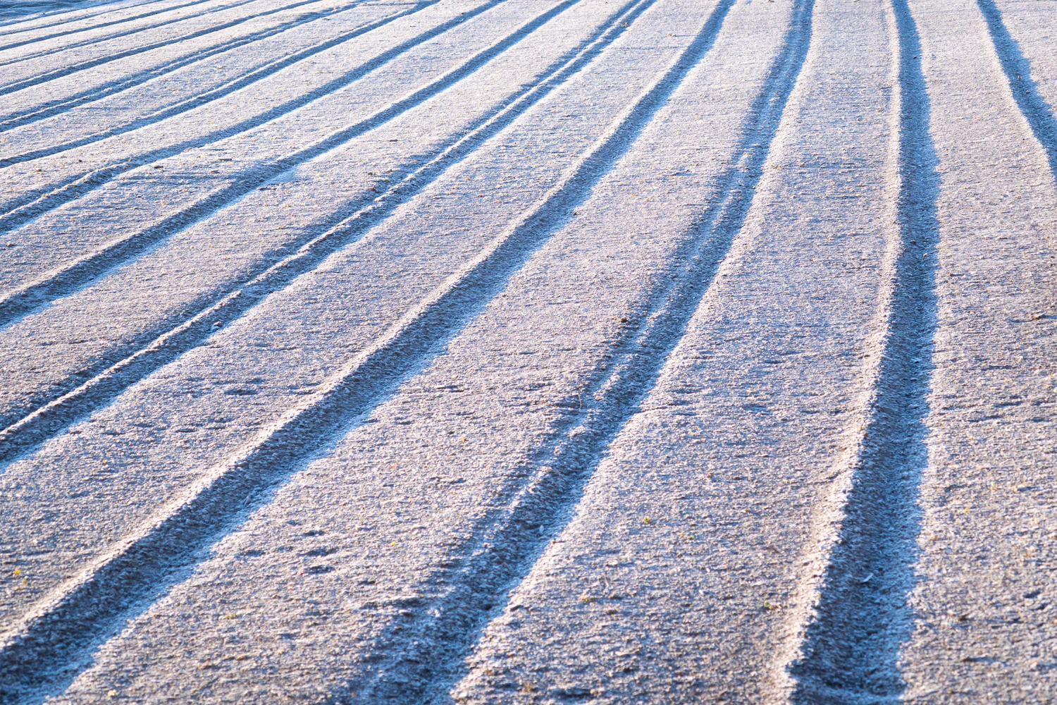 After: the same trail cut into even corduroy ridges