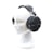 A mannequin head is wearing a set of large, black, octagonal headphones with a textured design and branded with 'Phobos' and 'Erzetich'. The headphones are secured with a thick headband that appears to be made of carbon fiber.