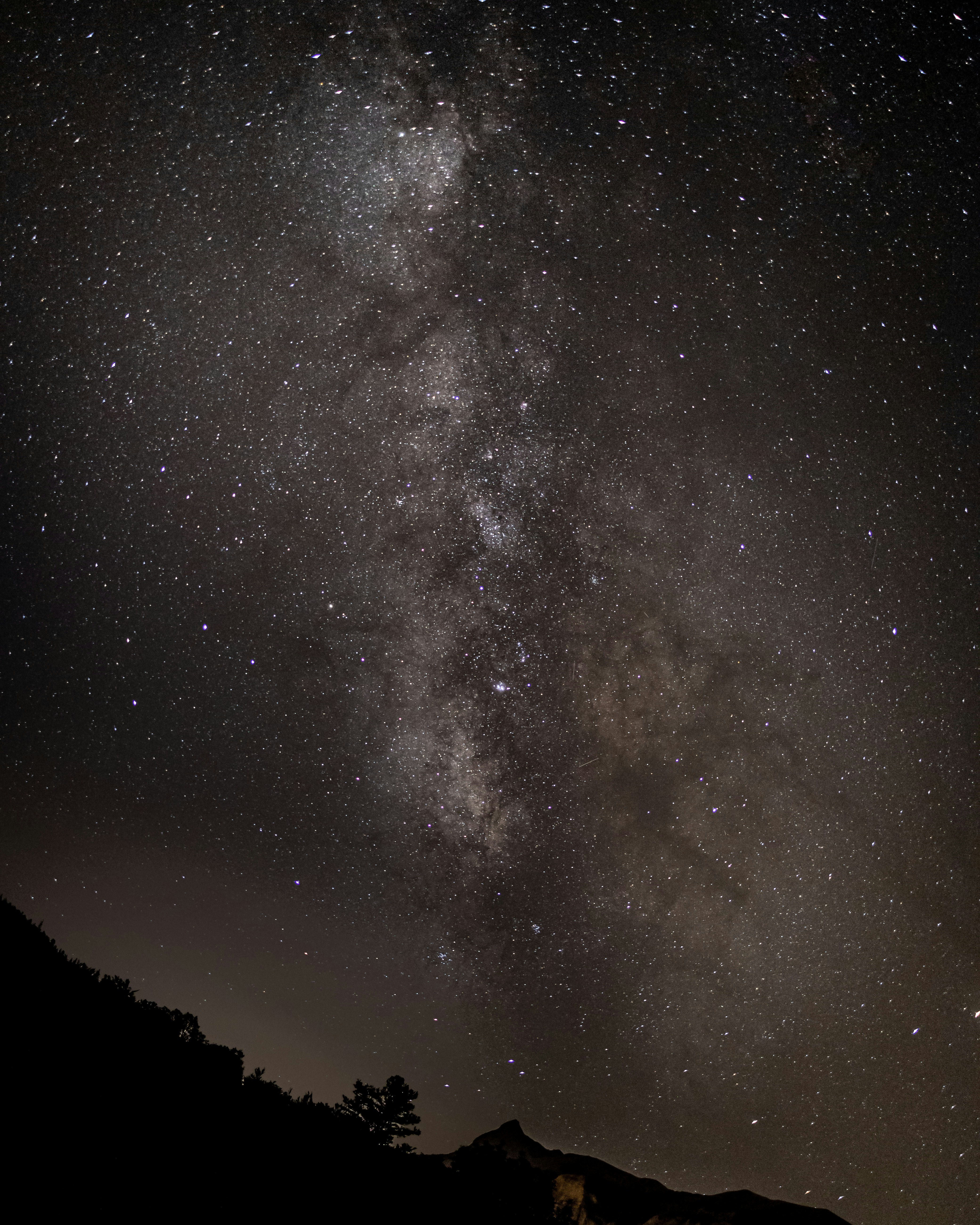 Il cielo notturno con le stelle e il latte