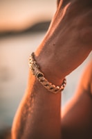 A luxurious bracelet with intricate detailing, captured in natural light.