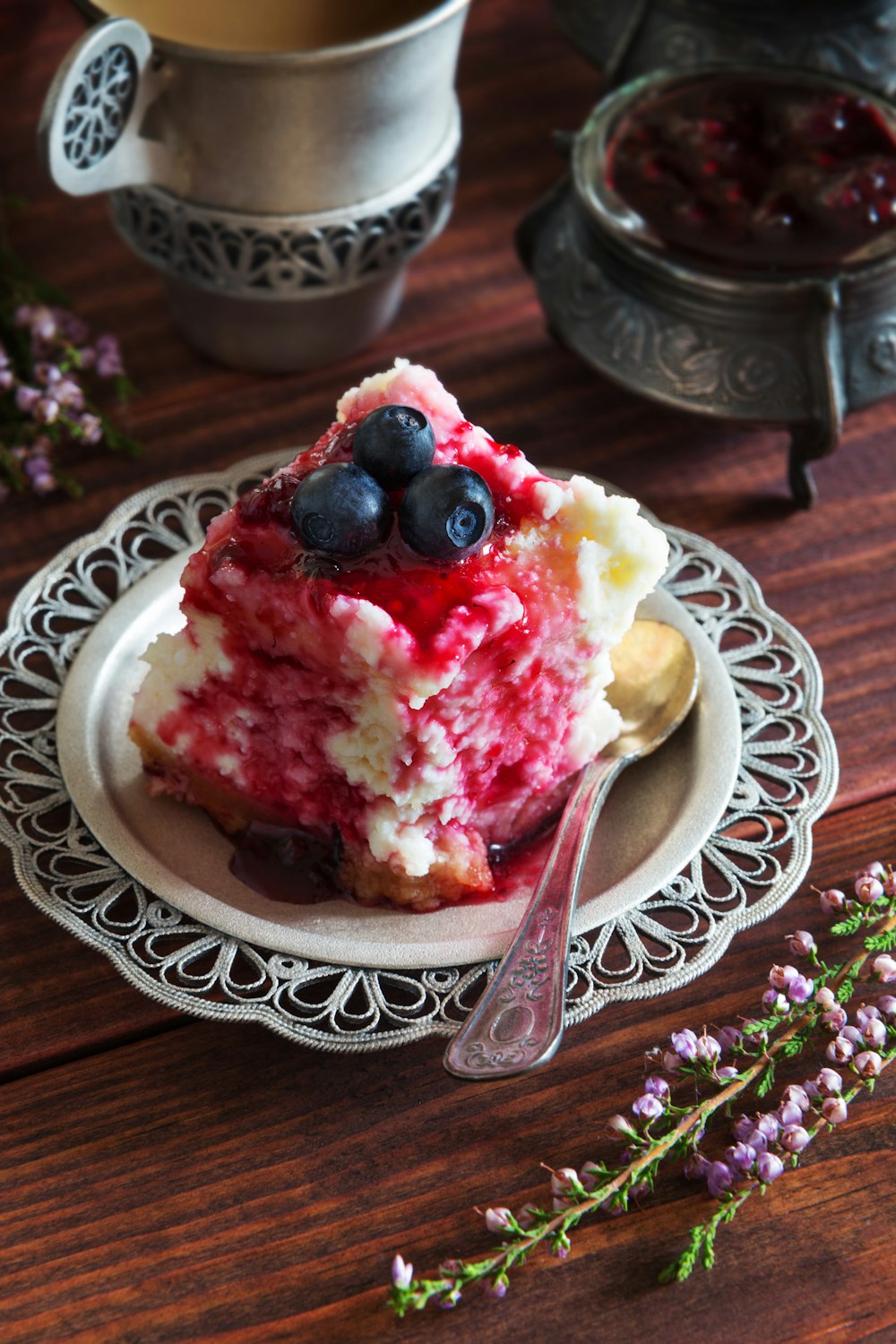 a piece of cake on a plate on a table