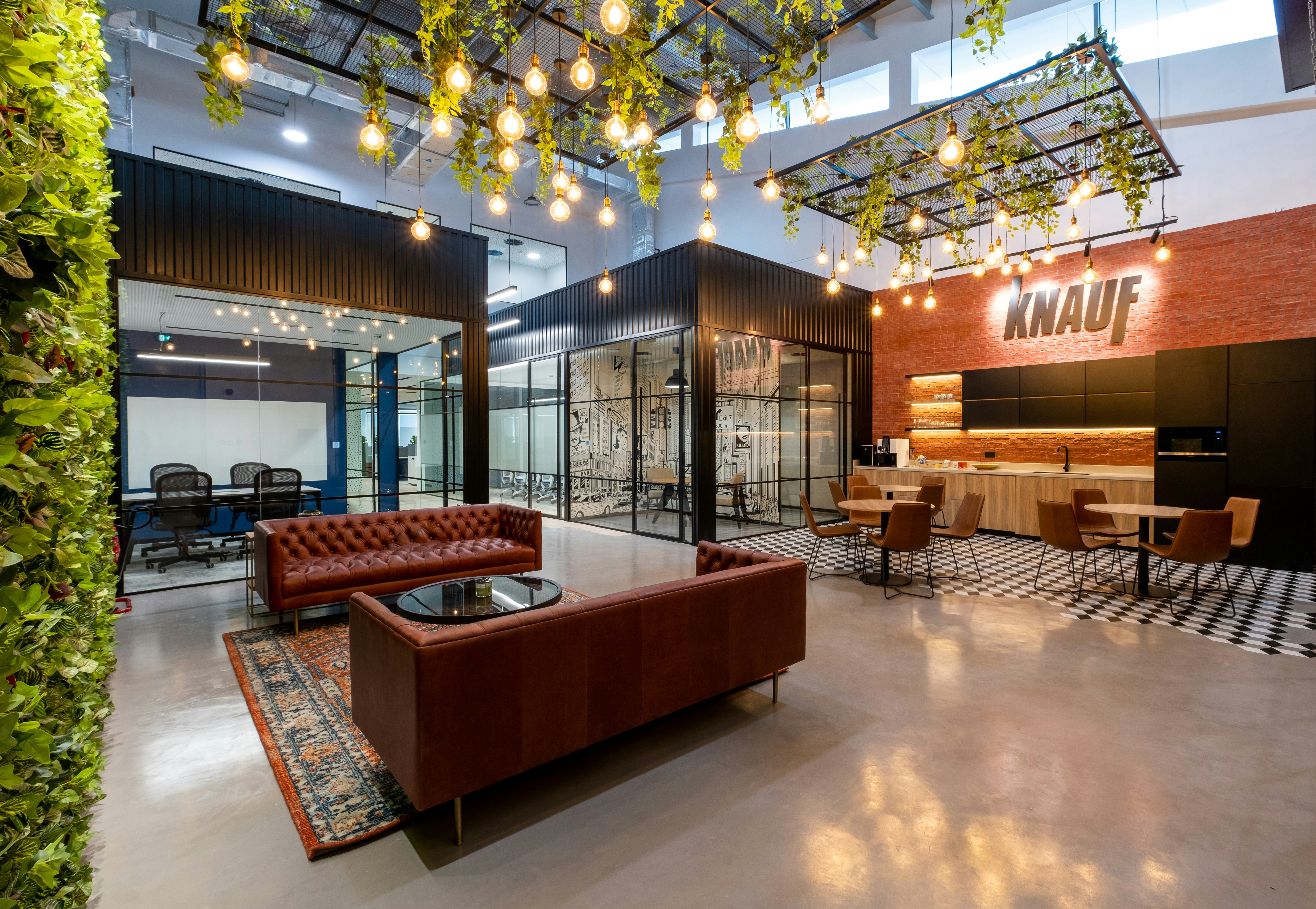 Modern living room workspace