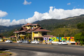 a group of cars parked on the side of a road