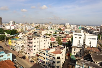 a view of a city with lots of tall buildings