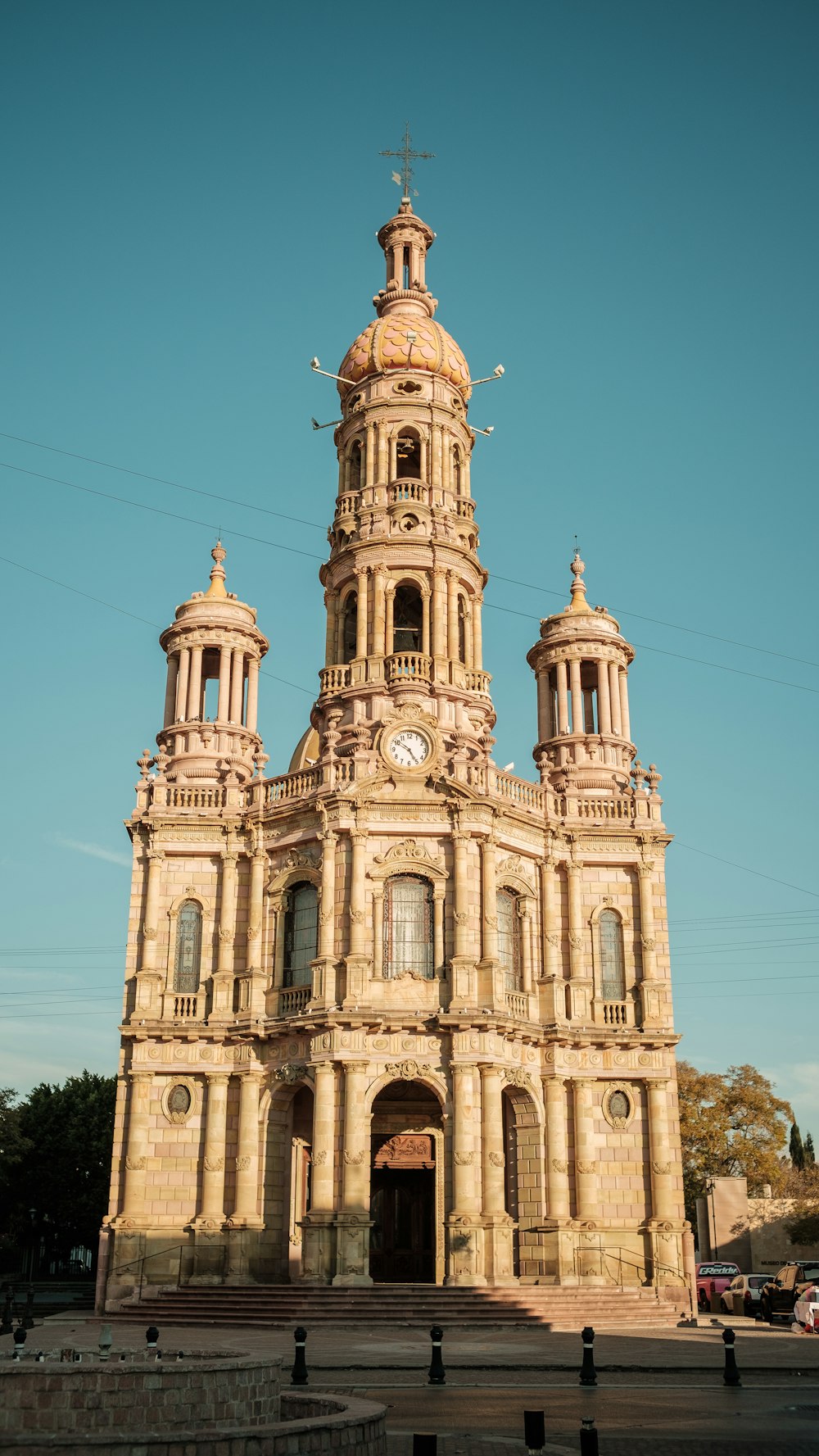 a large building with a clock on the top of it