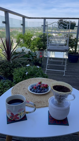 Balcony seating area perfect for morning coffee with a view