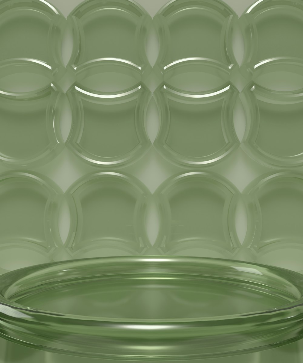 a close up of a glass bowl on a table