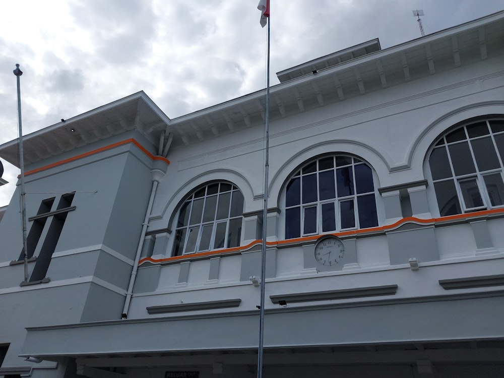 a building with a clock on the front of it