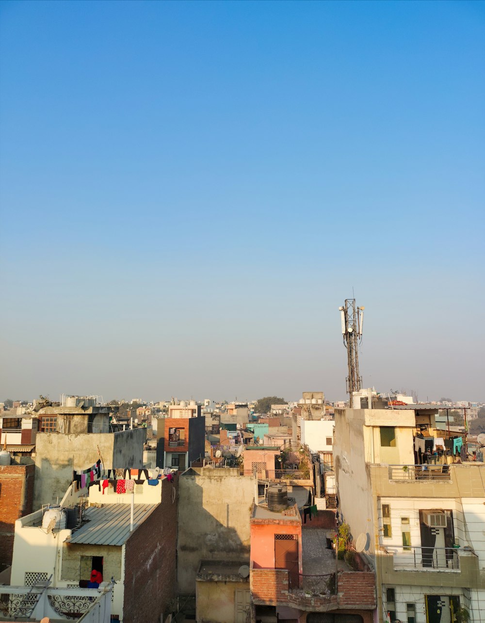 a view of a city from the roof of a building