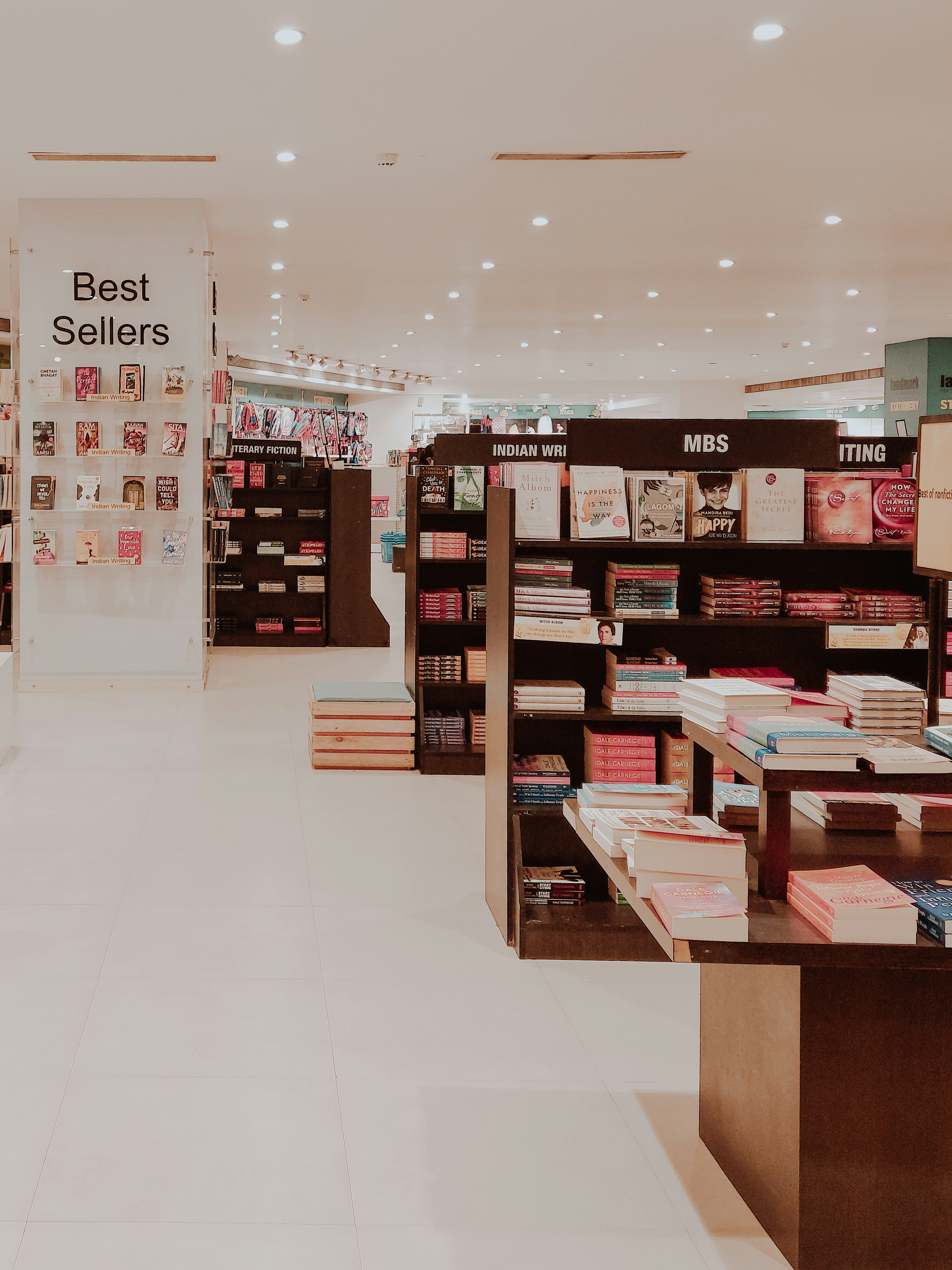 a store filled with lots of books on shelves