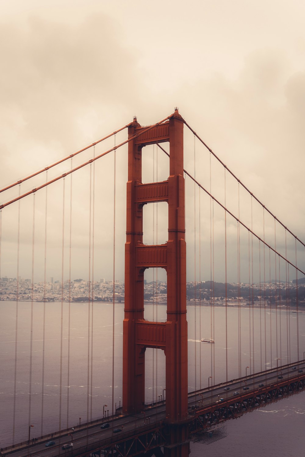 a view of the golden gate bridge from across the water