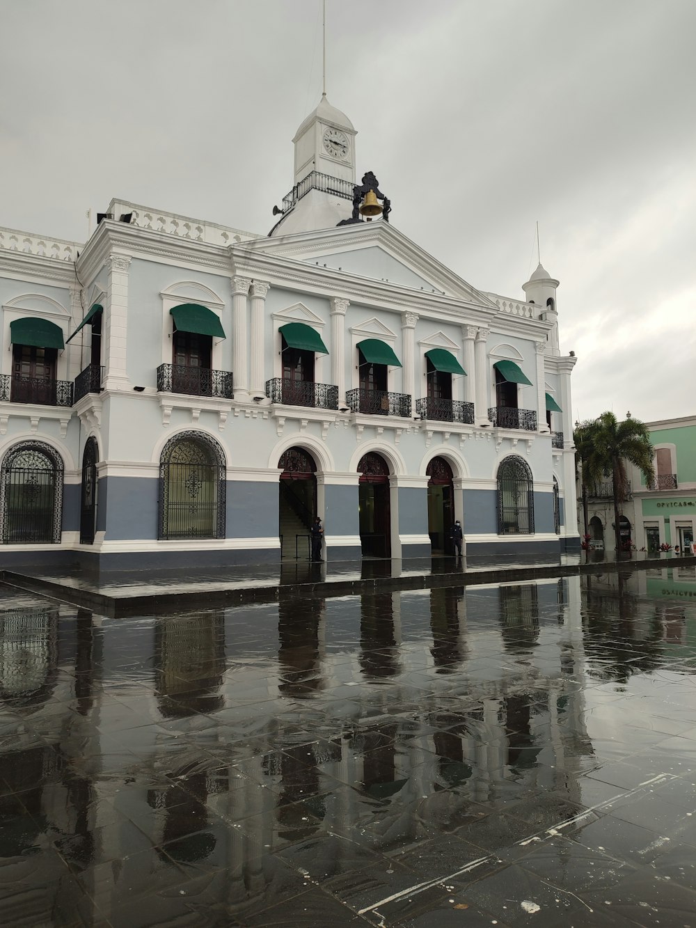 a large building with a clock tower on top of it