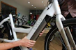 Close-up of a powerful Ubco electric bike battery in action.