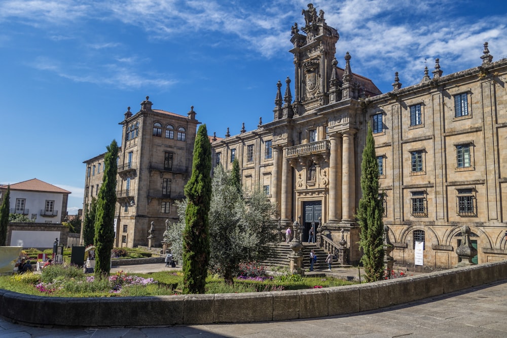 a large building with a clock tower on top of it