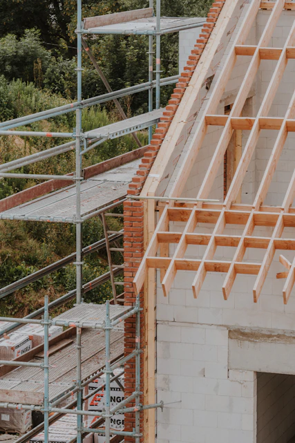 a building under construction with scaffolding around it