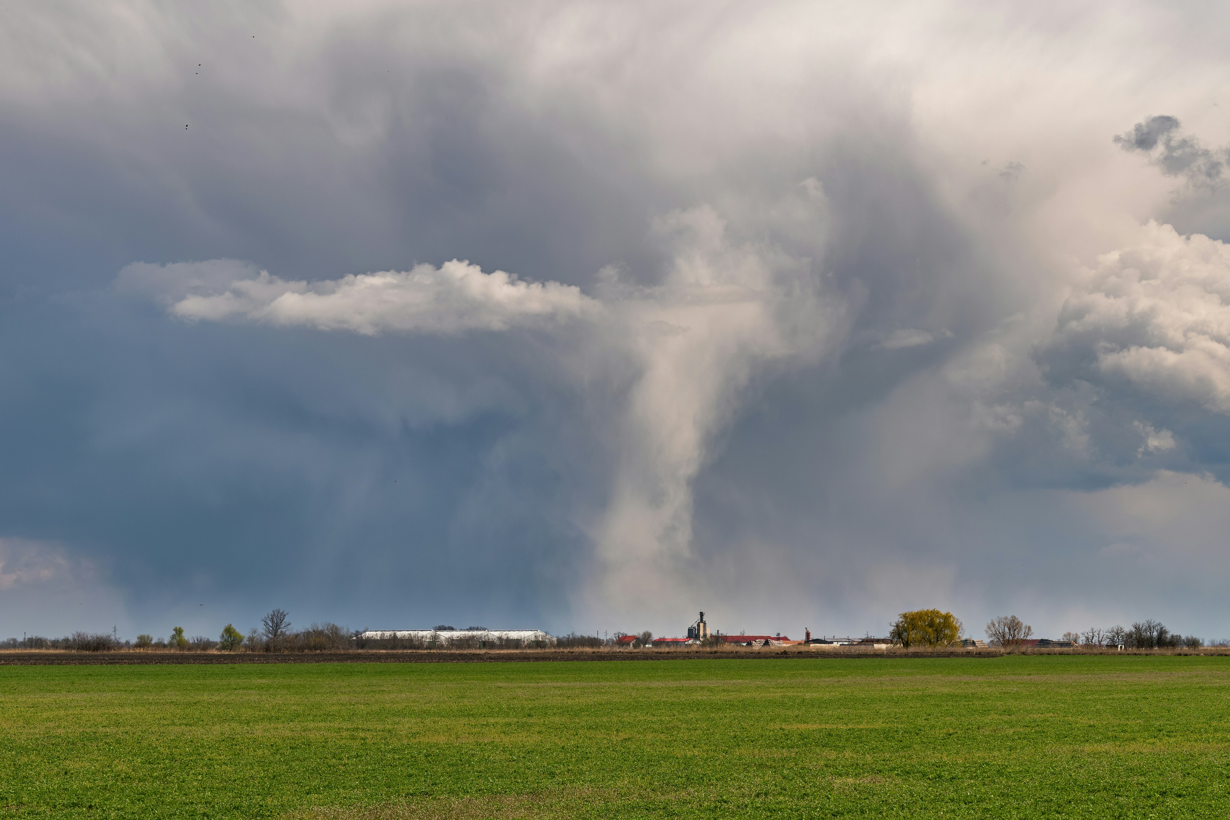 Snow showers in the far distance