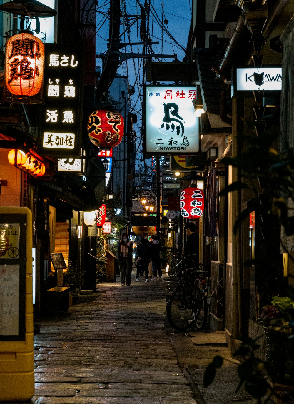 a city street with a lot of signs on it