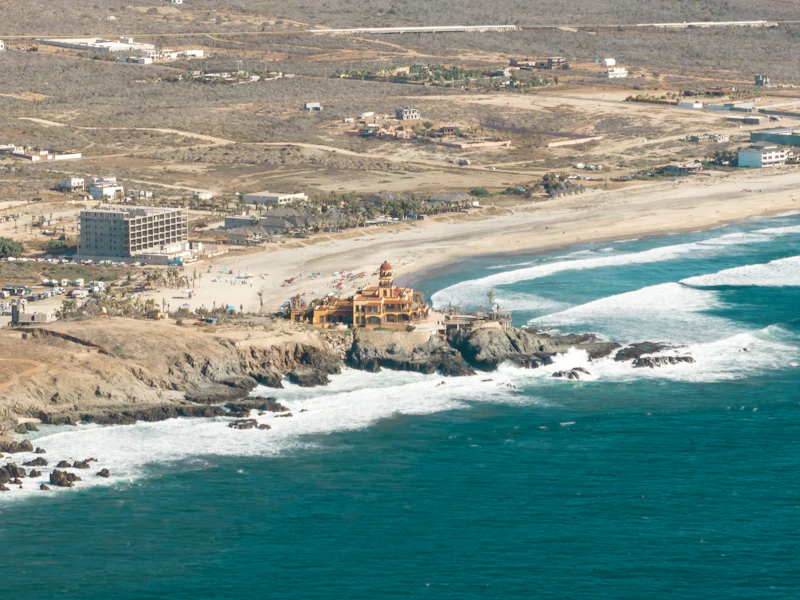 Surf rolling into Cerritos Beach between Todos Santos and El Pescadero