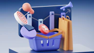 a basket with a target, a target, a target in it, and a
