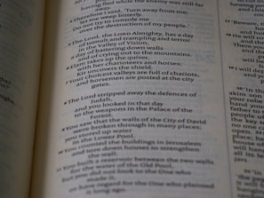 A page from a book with dense text printed in a serif font, featuring numbered lines and a conversational style. The text appears to be a narrative or dialogue, likely from a religious or historical context, as it mentions places and figures often associated with such themes.