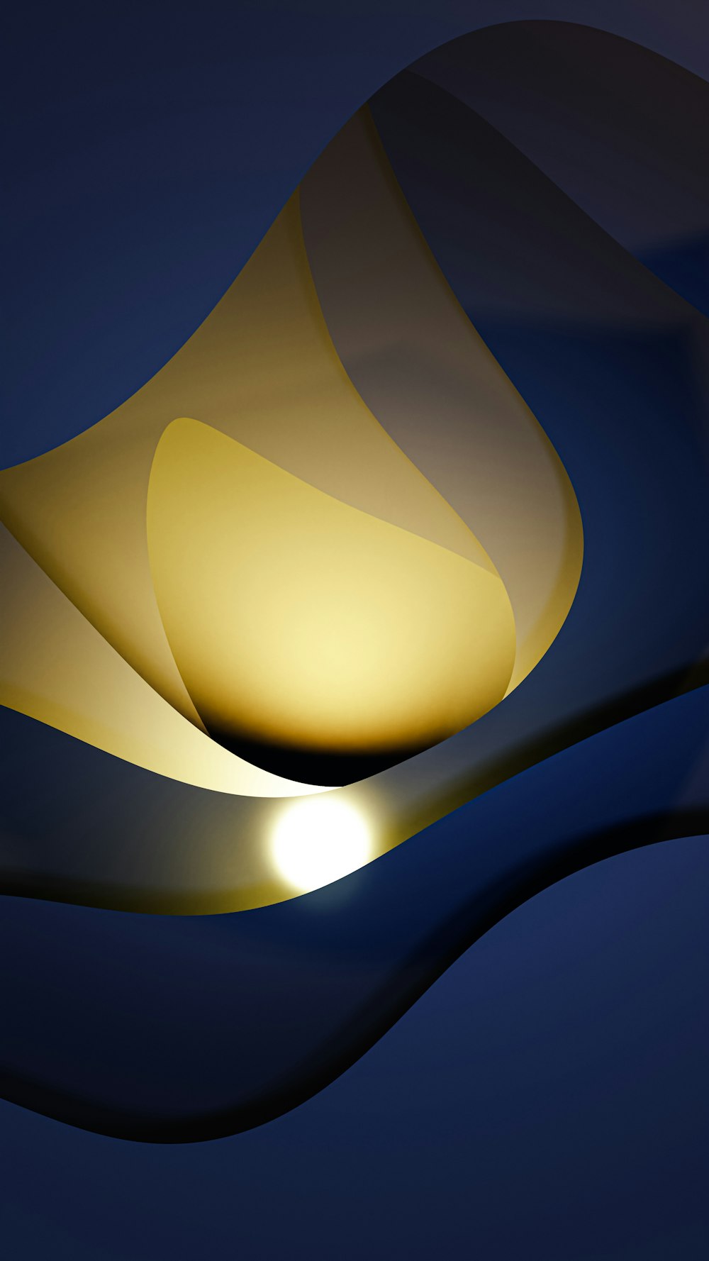 an abstract image of a yellow light on a blue background