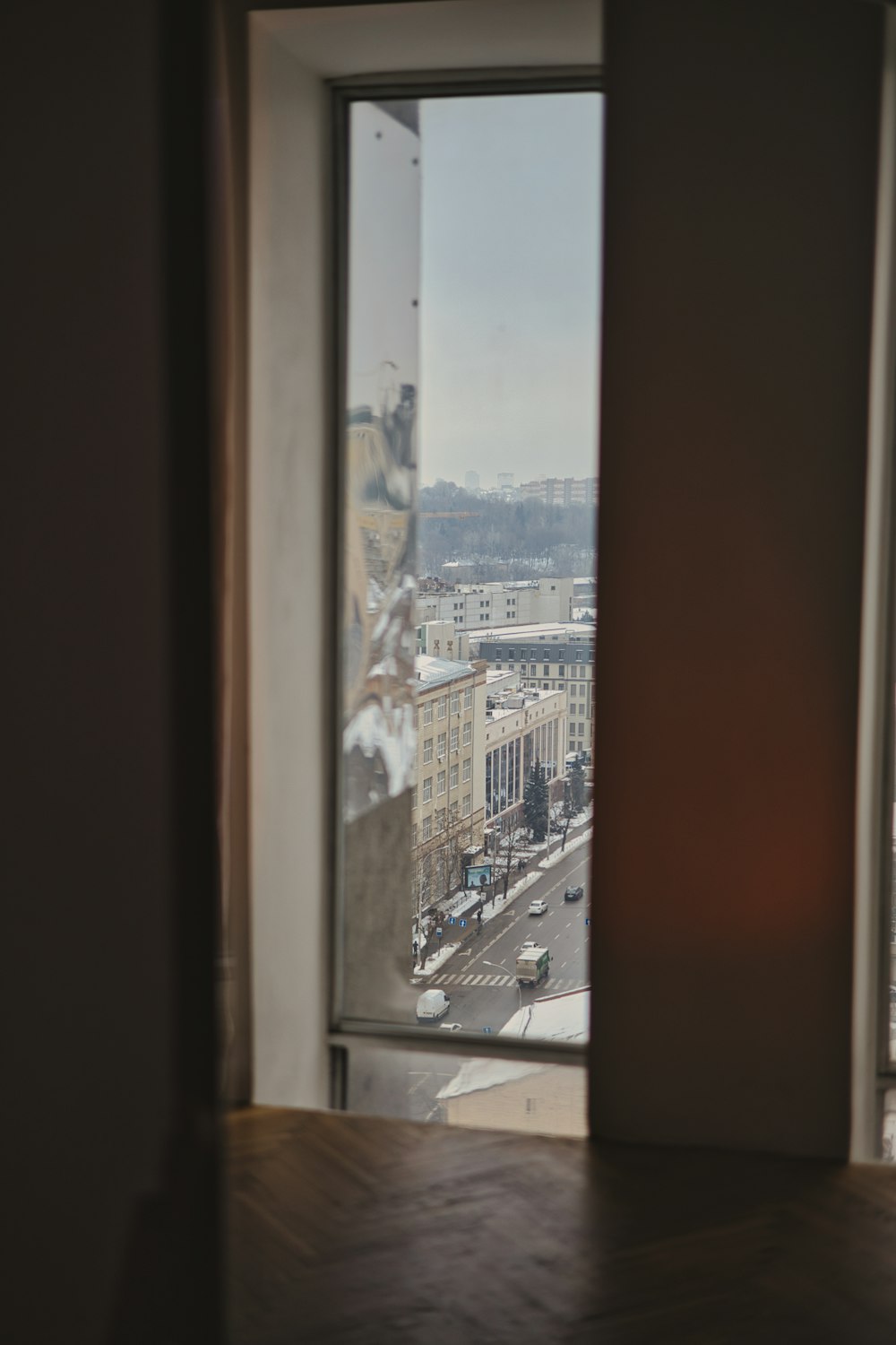 a view of a city from a window