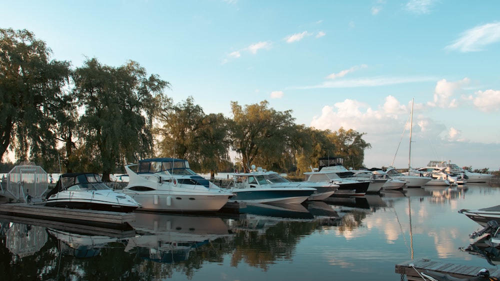 a bunch of boats that are sitting in the water