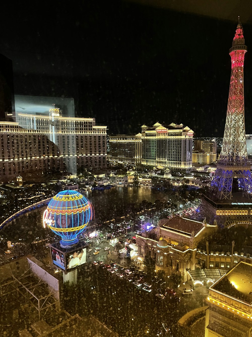 a view of the las vegas strip at night