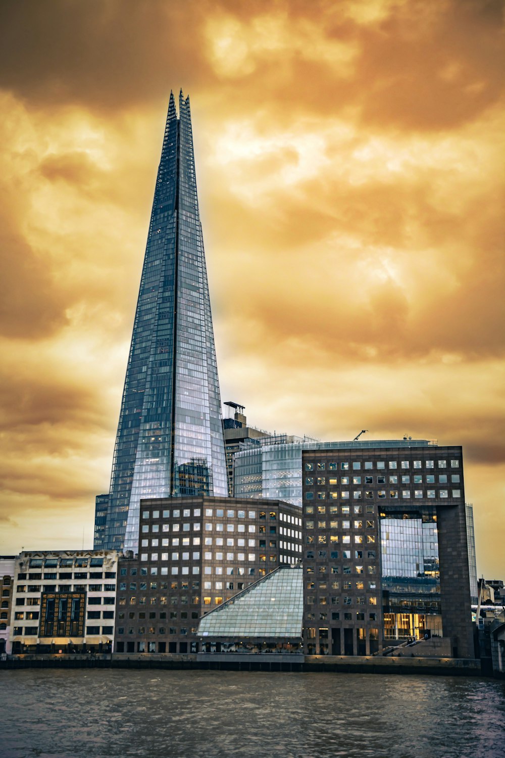 a very tall building with a very tall spire