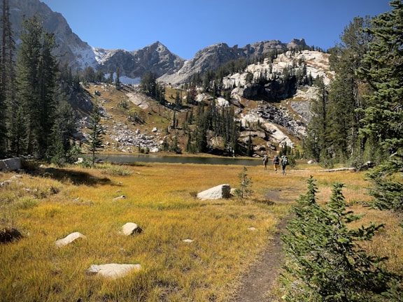Larry and family hiking in the Colorado mountains during fall.
