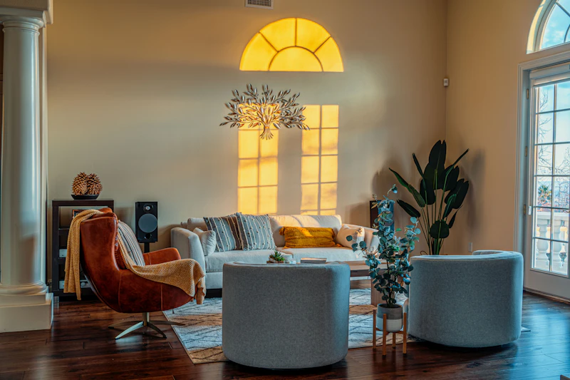 Living room with a large window