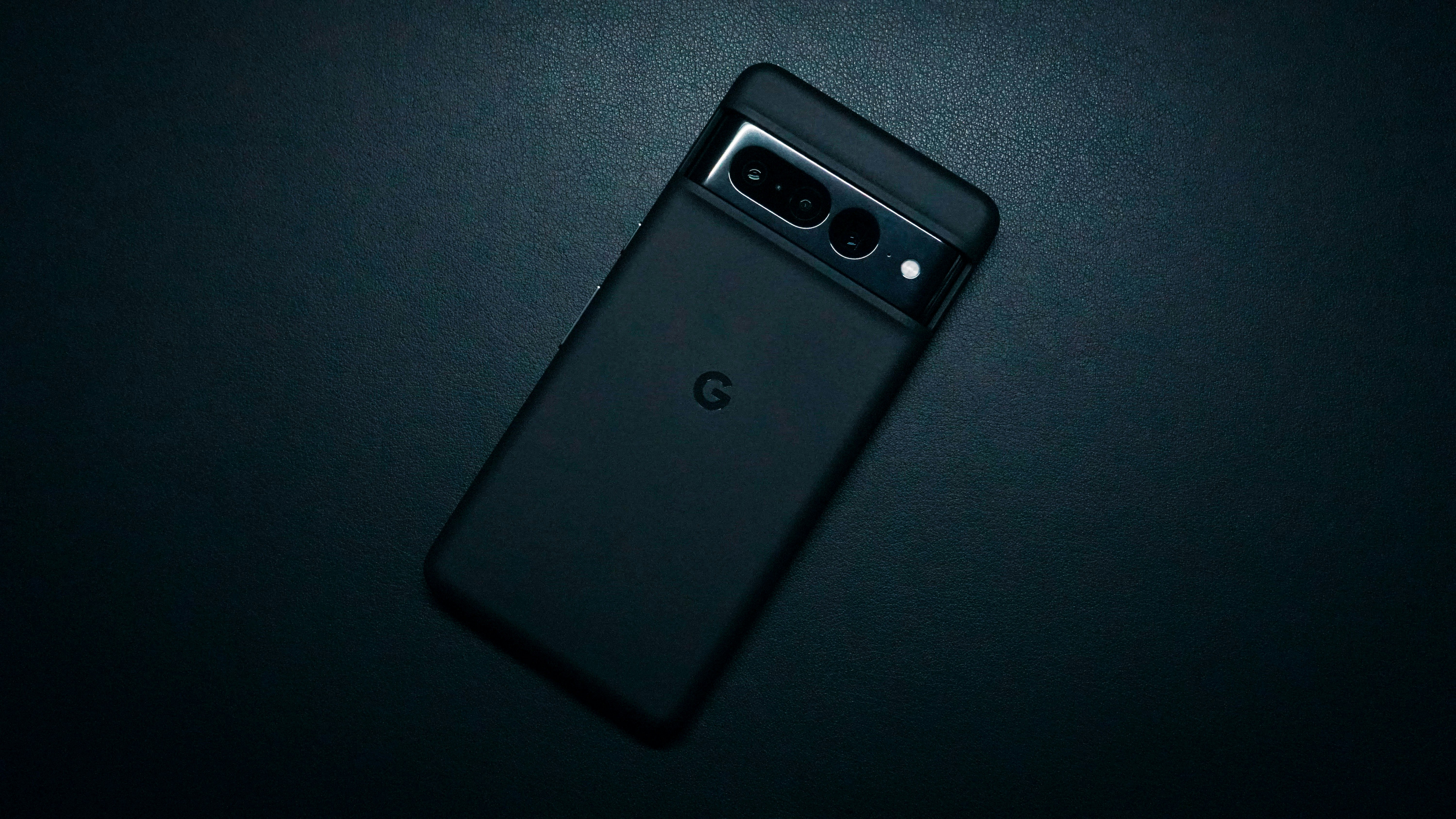 Google Pixel smartphone with clean camera bar on dark background
