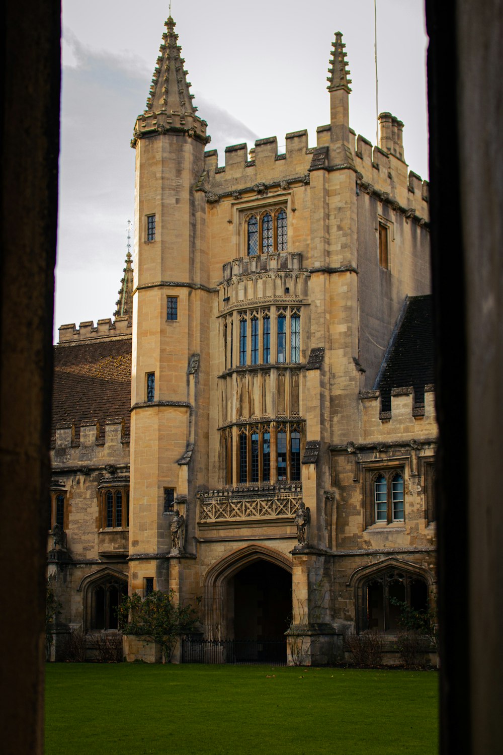 a large building with a clock on the front of it