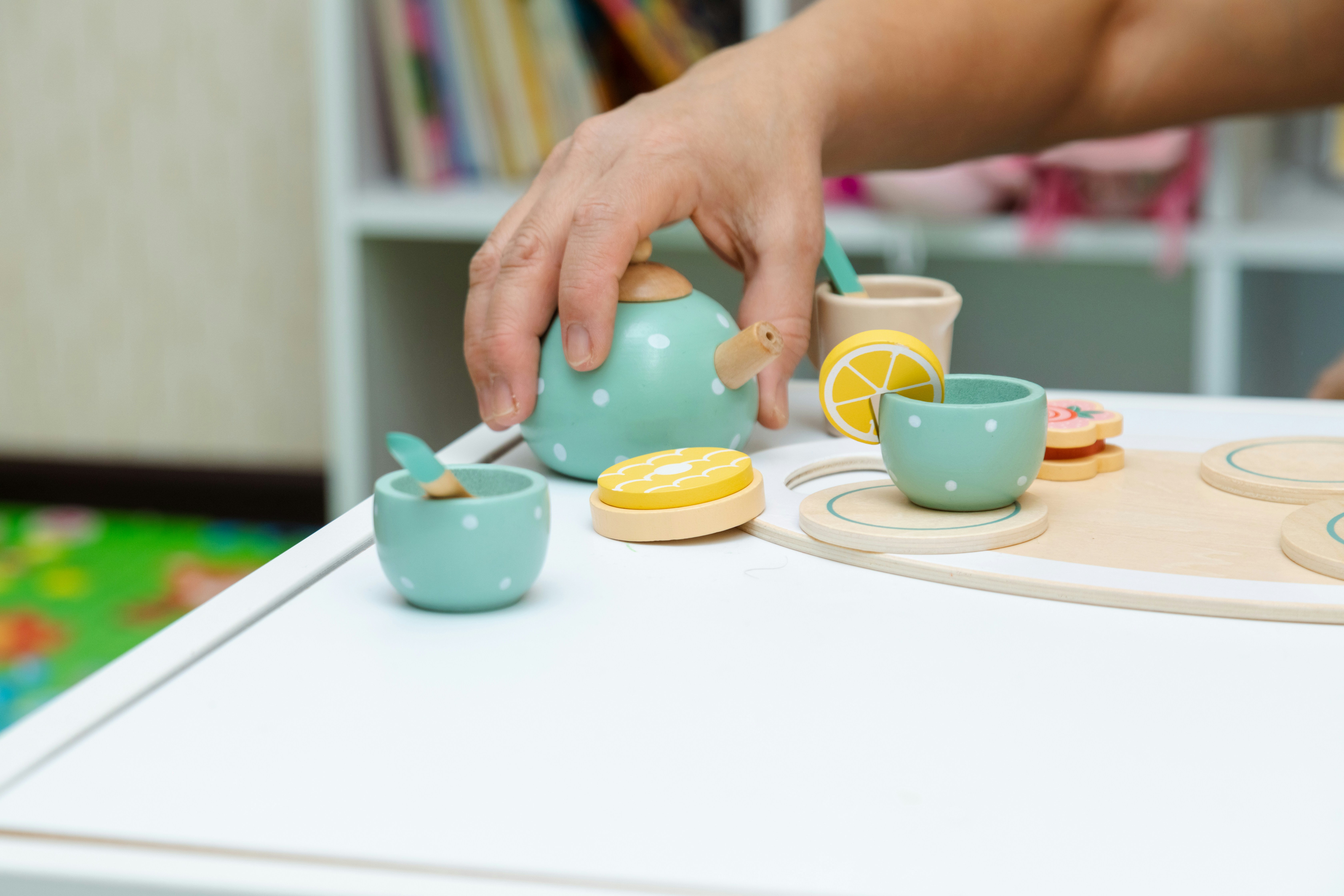 wooden toys closeup