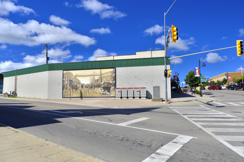 a building with a mural on the side of it