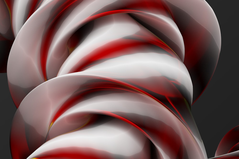 a computer generated image of a red and white object