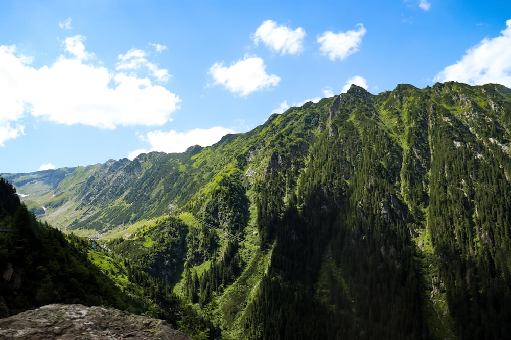 a view of a mountain range from a high point of view