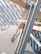 A complex structure featuring intersecting beams and panels made of both metal and wood. The architecture involves large glass panels allowing natural light to filter through, creating a modern and geometric design.
