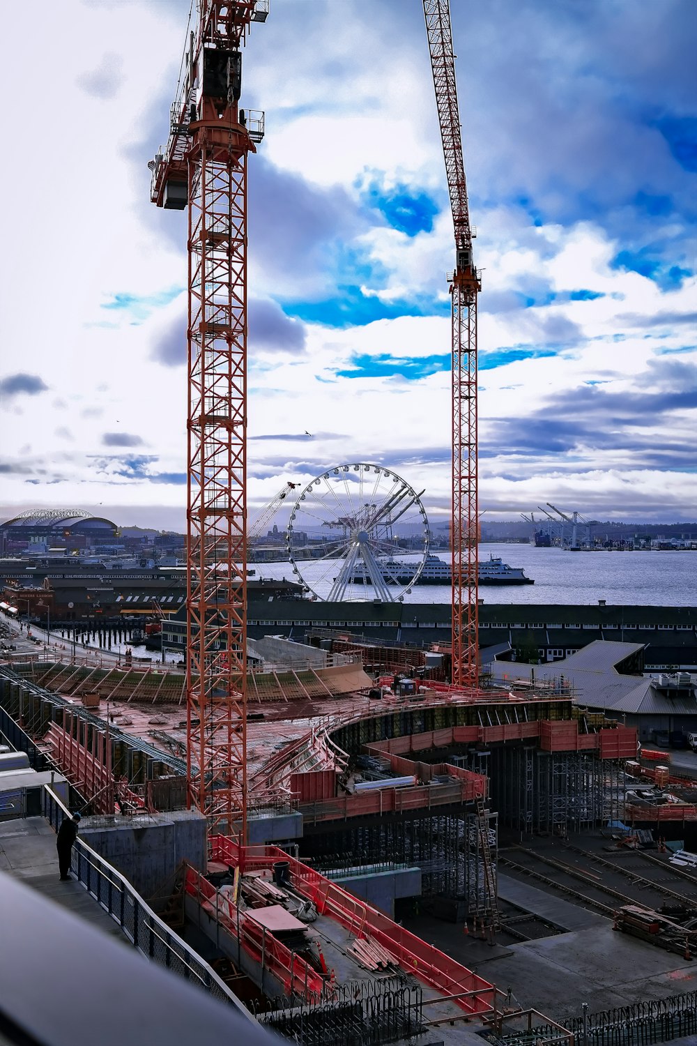 a crane that is standing in the air