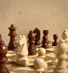 a chess board with pieces of chess on it