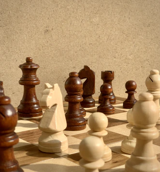 a chess board with pieces of chess on it