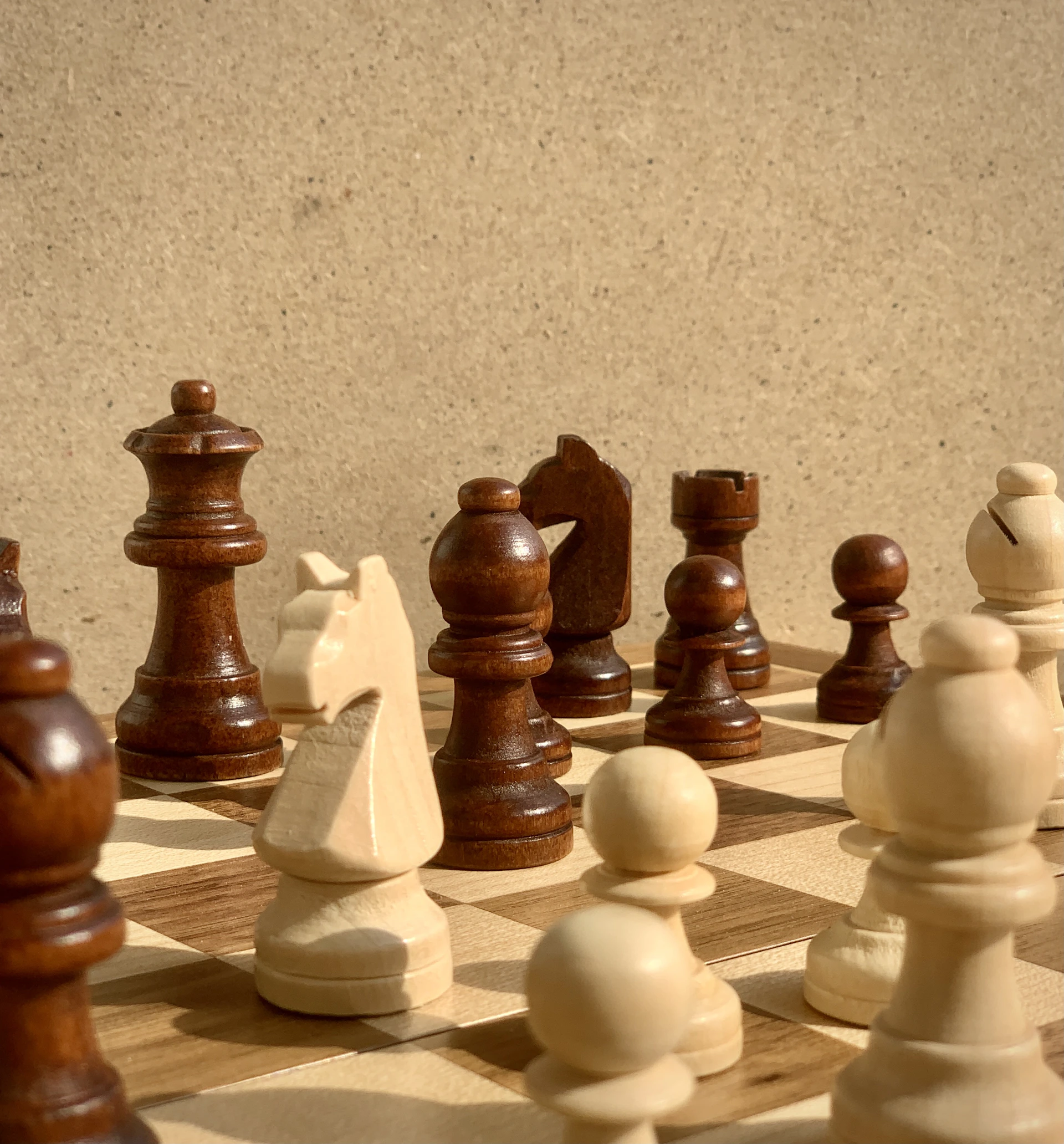 a chess board with pieces of chess on it