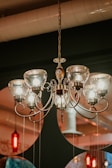 An elegant chandelier featuring LED bulbs.