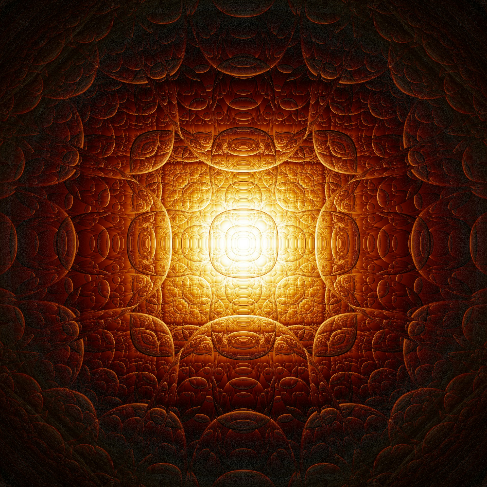 a close up of a light in the middle of a circle
