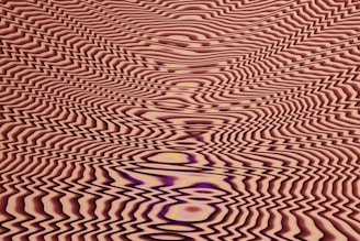 a distorted image of a pattern in pink and purple